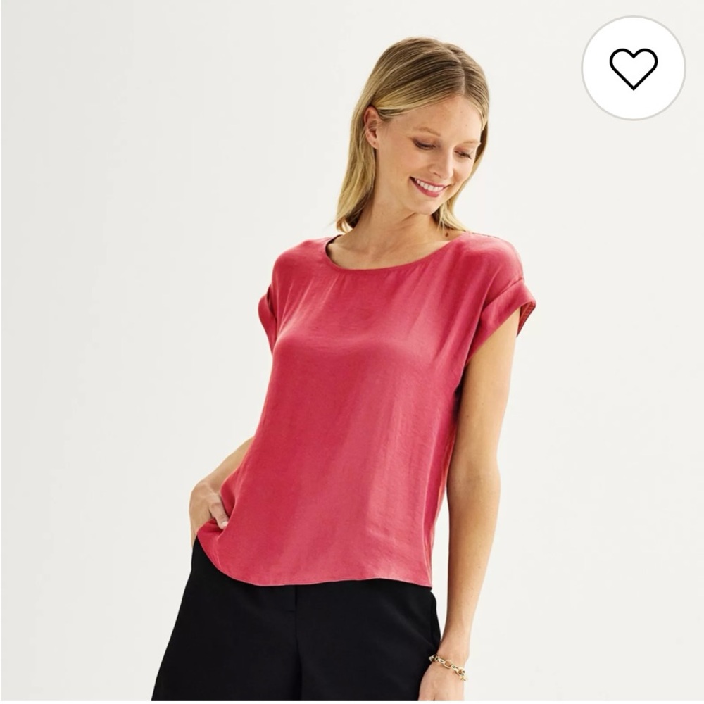 Nine West Vibrant Coral Blouse size XXL
